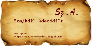Szajkó Adeodát névjegykártya